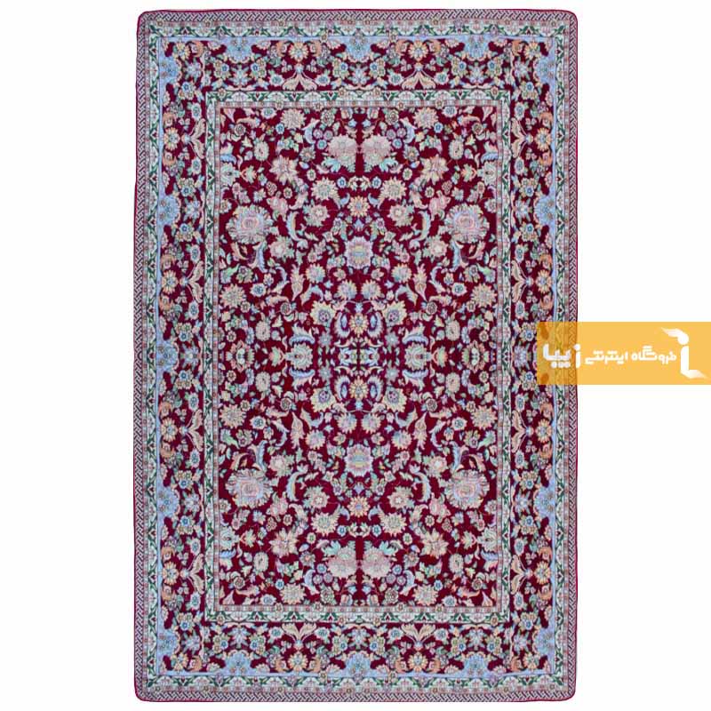 روفرشی مخمل طرح افشان زمینه زرشکی