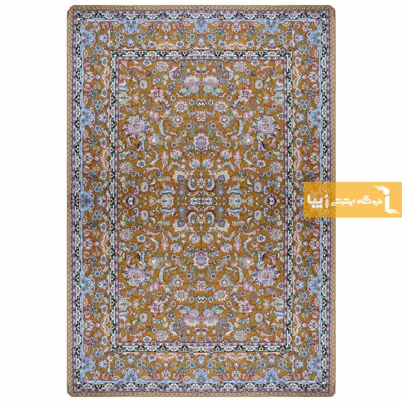 روفرشی مخمل طرح افشان زمینه شتری