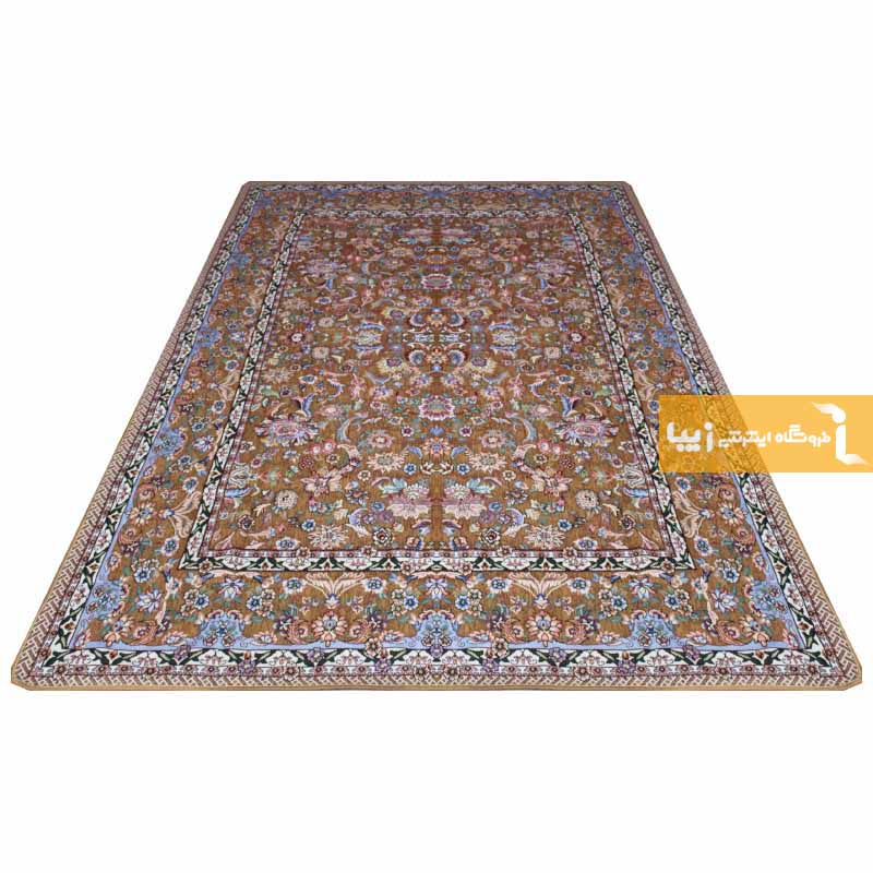 روفرشی مخمل طرح افشان زمینه شتری