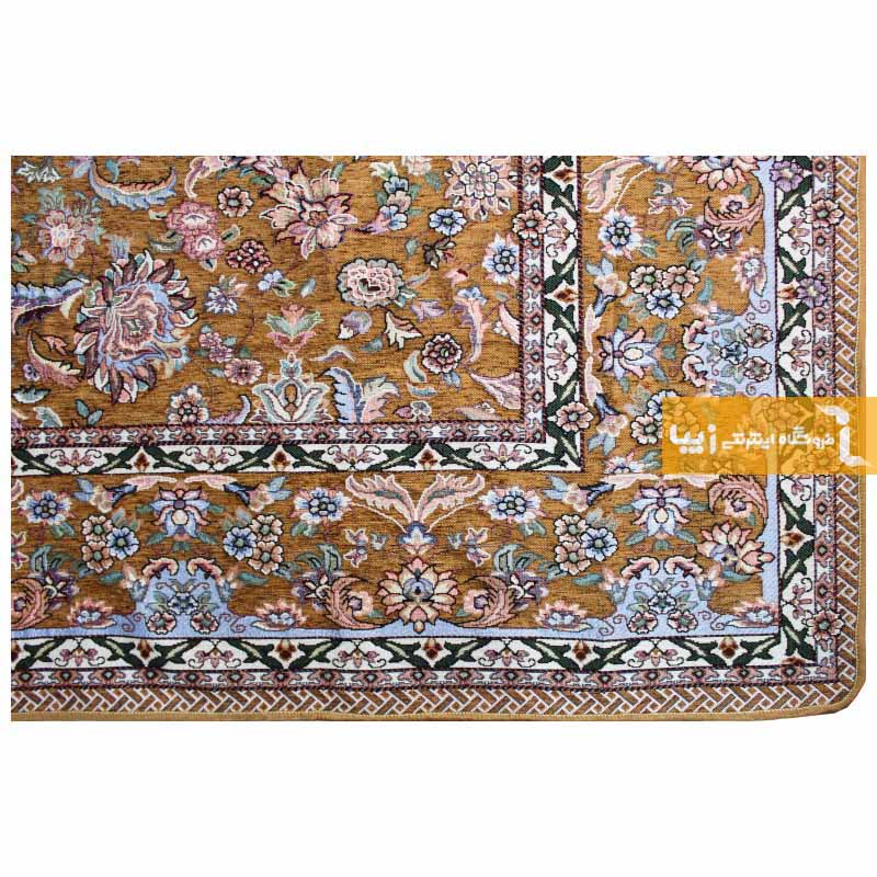 روفرشی مخمل طرح افشان زمینه شتری