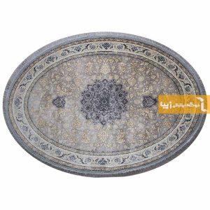 فرش بیضی طرح شاهکار زمینه فیلی