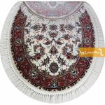 فرش بیضی طرح صبا زمینه کرم