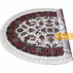 فرش بیضی طرح صبا زمینه کرم