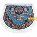 فرش بیضی طرح ناردون زمینه آبی