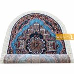 فرش بیضی طرح ناردون زمینه آبی