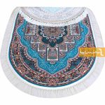 فرش بیضی طرح ناردون زمینه آبی