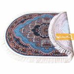فرش بیضی طرح ناردون زمینه آبی
