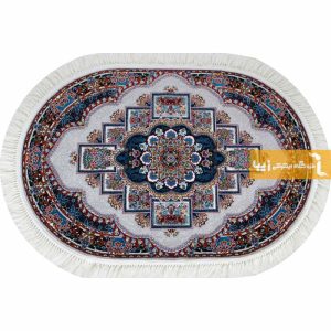 فرش بیضی طرح ناردون زمینه فیلی