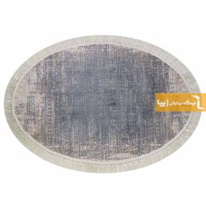 فرش بیضی طرح پاسکال زمینه طوسی