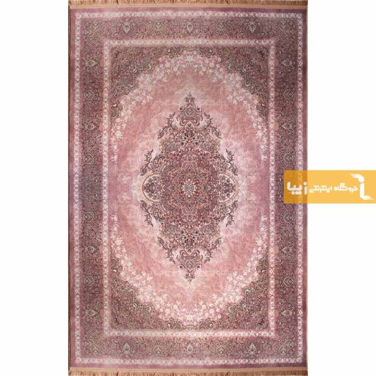 فرش طرح مورگانیت زمینه صورتی