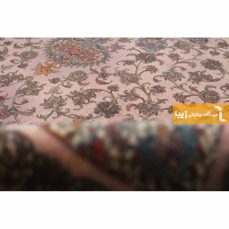فرش طرح کوارتز زمینه صورتی