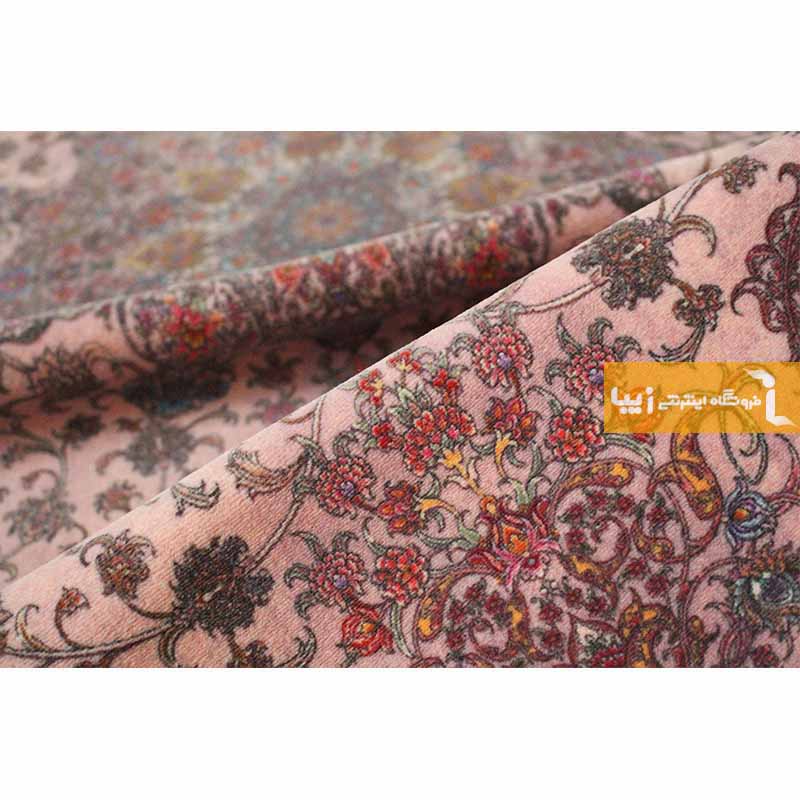 فرش طرح کوارتز زمینه صورتی