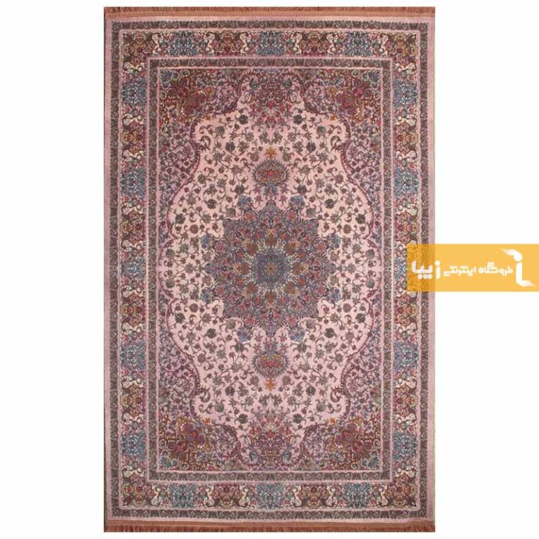 فرش طرح کوارتز زمینه صورتی