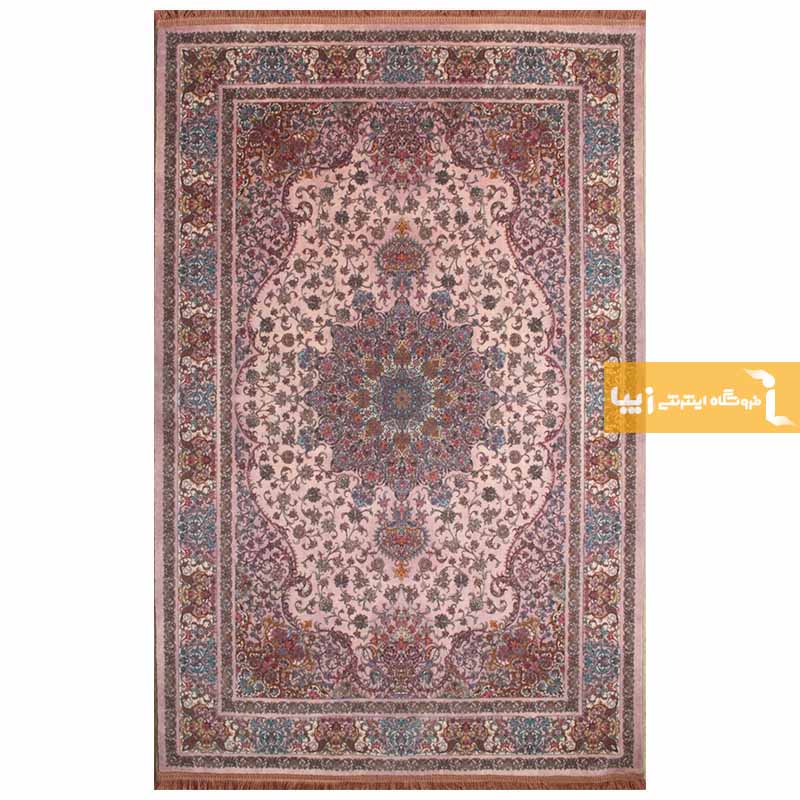 فرش طرح کوارتز زمینه صورتی