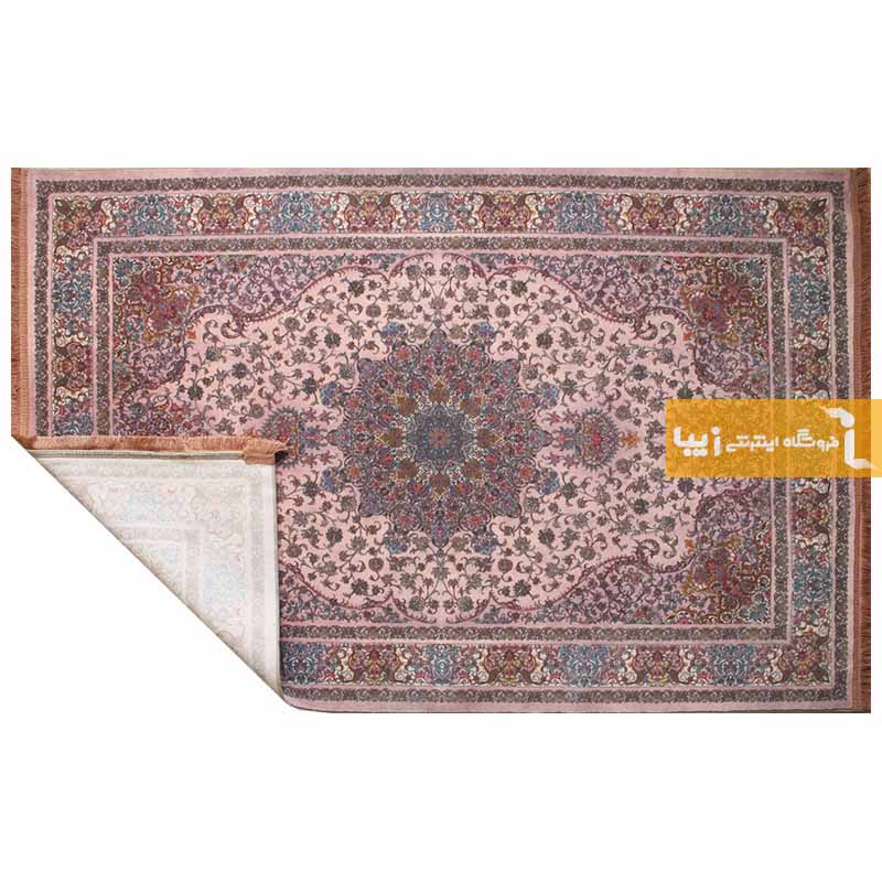فرش طرح کوارتز زمینه صورتی