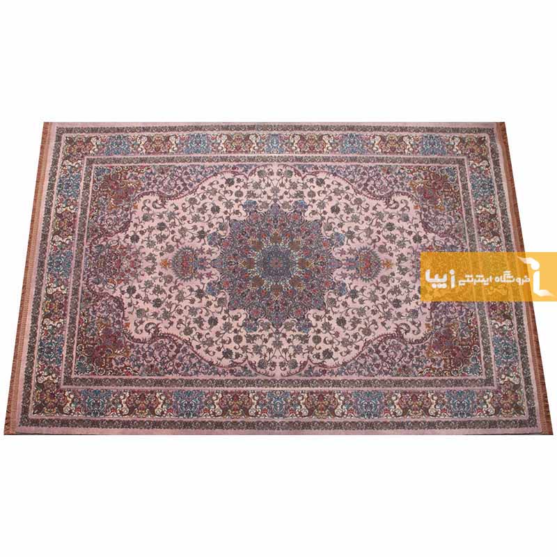 فرش طرح کوارتز زمینه صورتی
