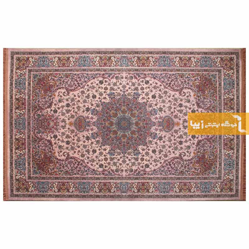 فرش طرح کوارتز زمینه صورتی