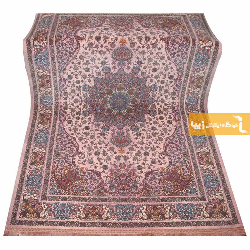 فرش طرح کوارتز زمینه صورتی