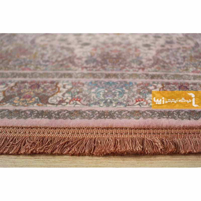 فرش طرح کوارتز زمینه صورتی