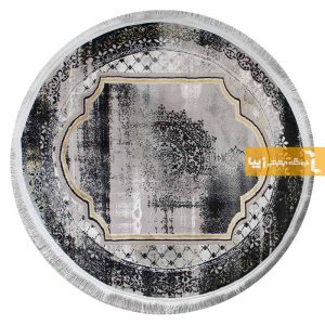 فرش گرد طرح آداک زمینه فیلی