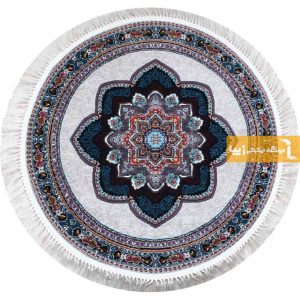 فرش گرد طرح باغ معلق زمینه فیلی