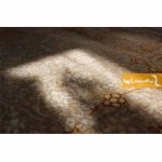 فرش گرد طرح شاهکار زمینه کرم
