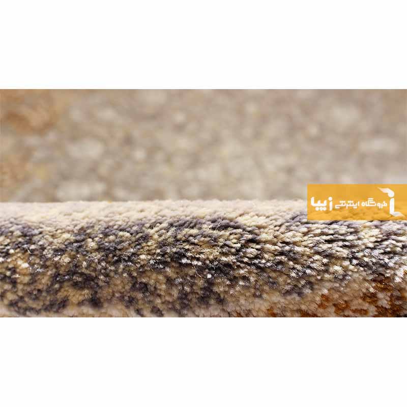 فرش گرد طرح شاهکار زمینه کرم