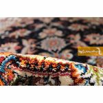 فرش گرد طرح صبا زمینه سرمه ای