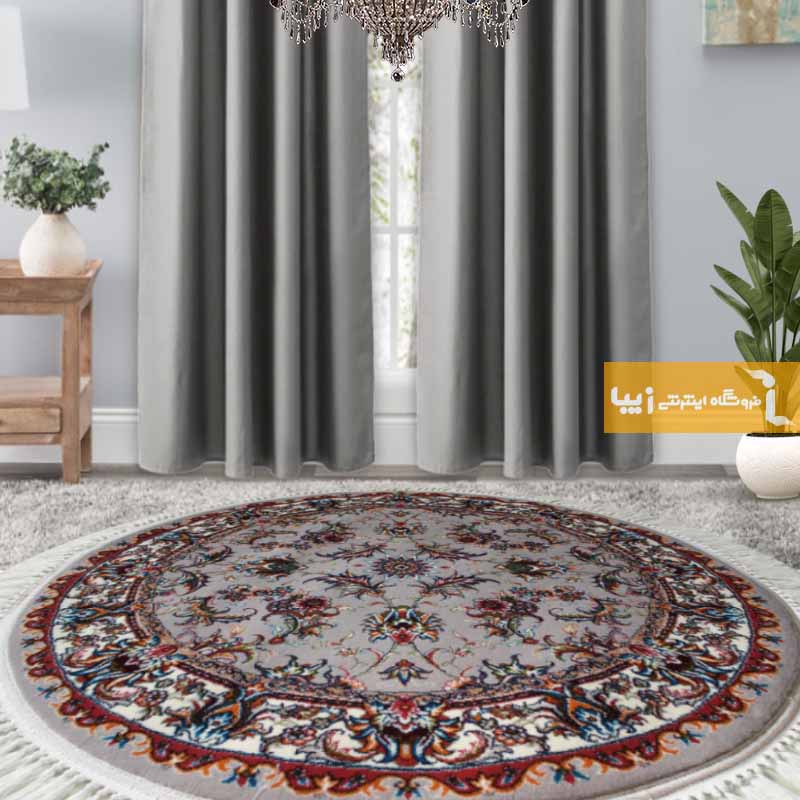 فرش گرد طرح صبا زمینه فیلی