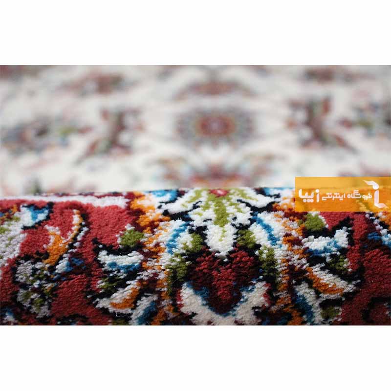 فرش گرد طرح صبا زمینه کرم