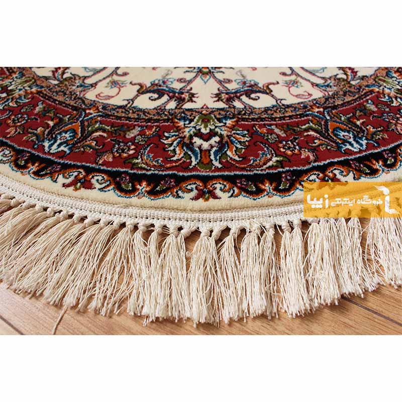 فرش گرد طرح صبا زمینه کرم
