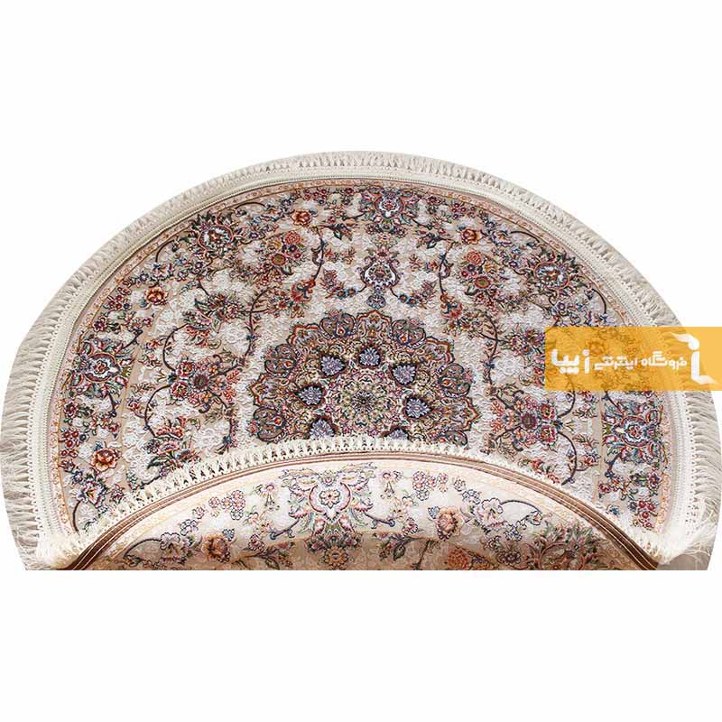فرش گرد طرح فردوس زمینه کرم