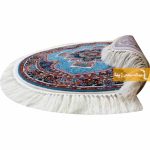 فرش گرد طرح ناردون زمینه آبی