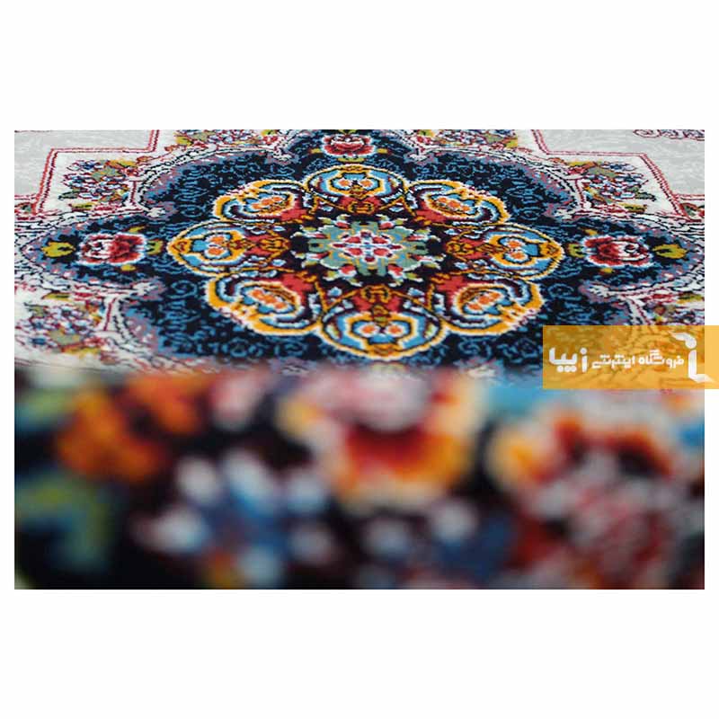 فرش گرد طرح ناردون زمینه فیلی