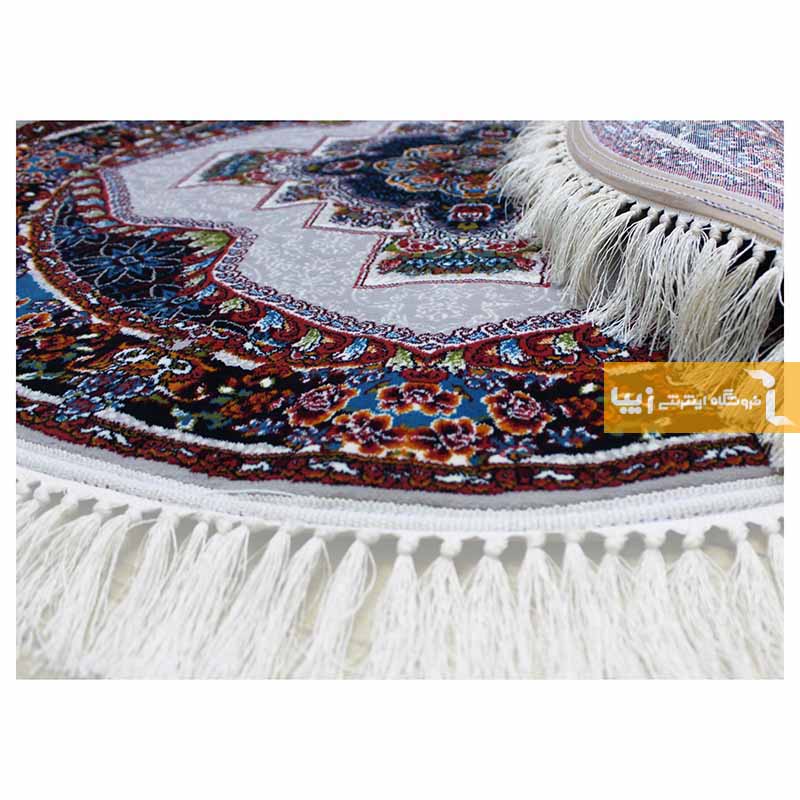 فرش گرد طرح ناردون زمینه فیلی