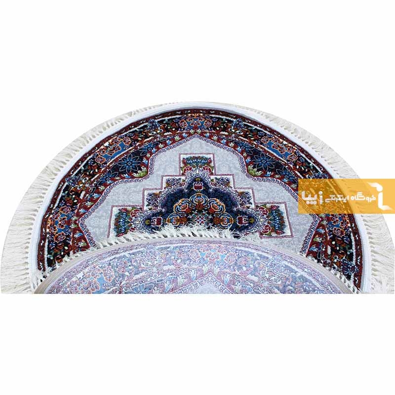 فرش گرد طرح ناردون زمینه فیلی