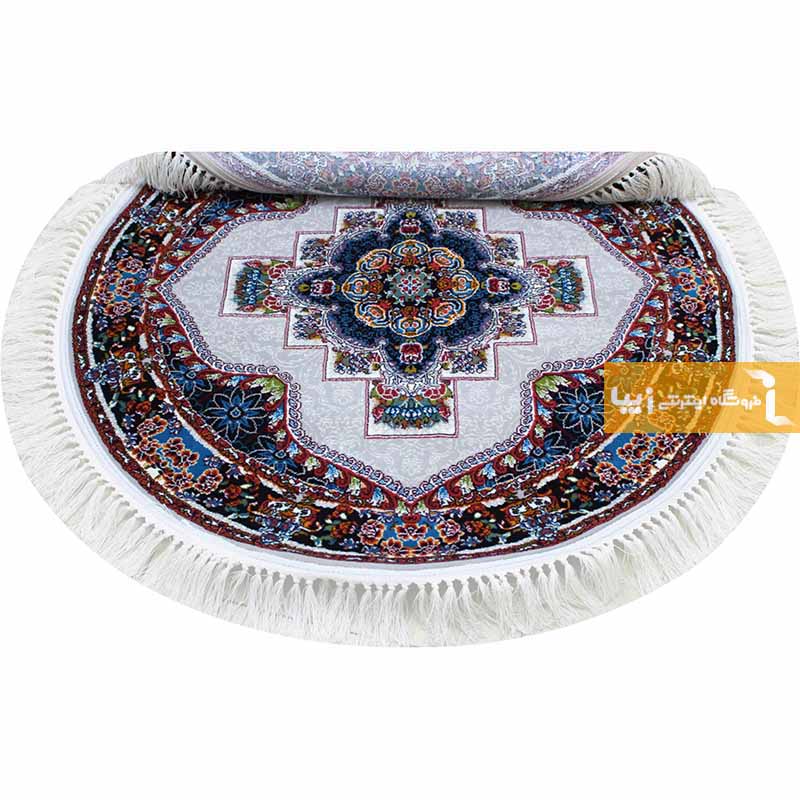فرش گرد طرح ناردون زمینه فیلی