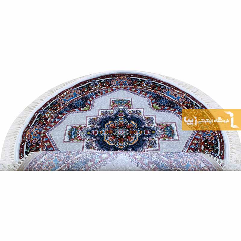 فرش گرد طرح ناردون زمینه فیلی