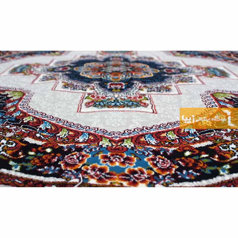 فرش گرد طرح ناردون زمینه فیلی
