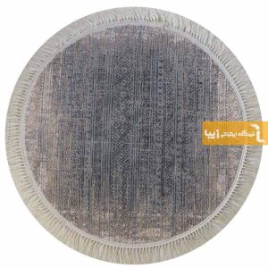 فرش گرد طرح پاسکال زمینه طوسی