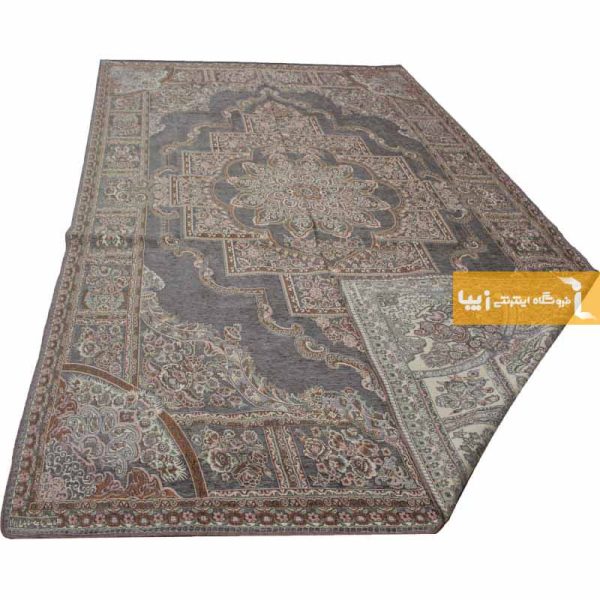 روفرشی مخمل طرح حوض نقره زمینه شکلاتی