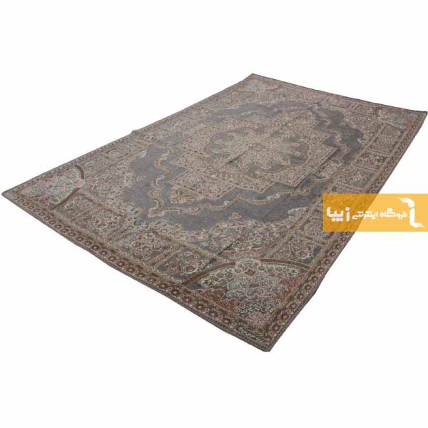 روفرشی مخمل طرح حوض نقره زمینه شکلاتی