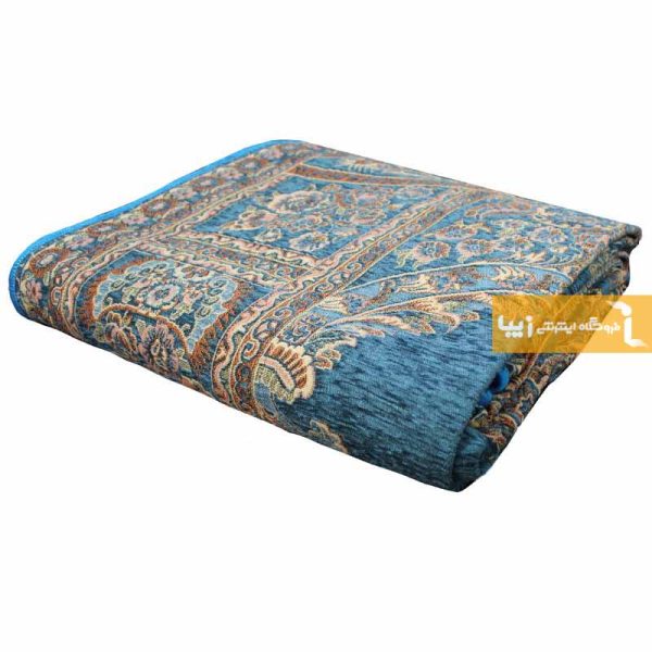 روفرشی مخمل طرح حوض نقره زمینه فیروزه ای