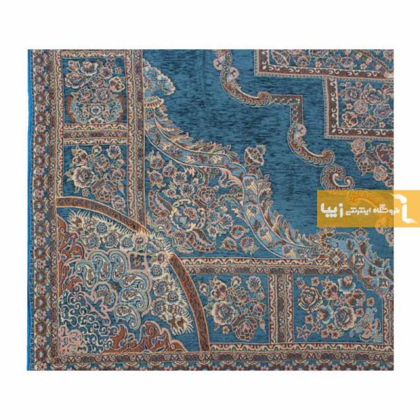 روفرشی مخمل طرح حوض نقره زمینه فیروزه ای