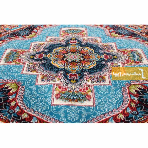 فرش گرد آبی طرح ناردون10