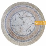 فرش گرد کرم طرح ماربل1