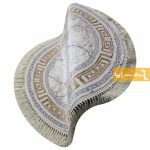 فرش گرد کرم طرح ماربل11