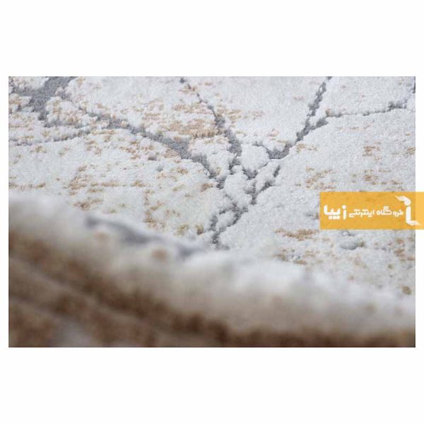 فرش گرد کرم طرح ماربل8