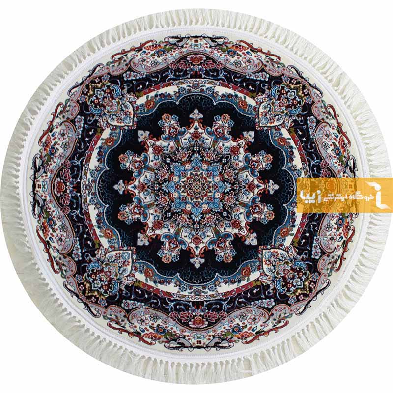 فرش گرد کرم طرح نیلا11