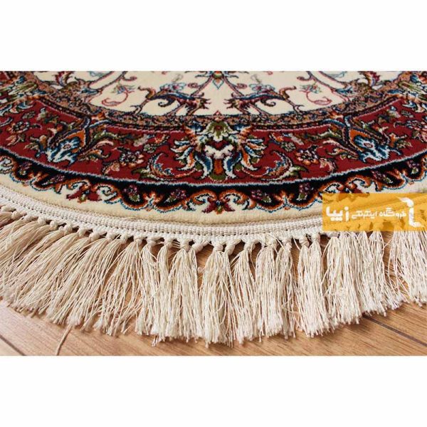 فرش گرد کرم طرح صبا7
